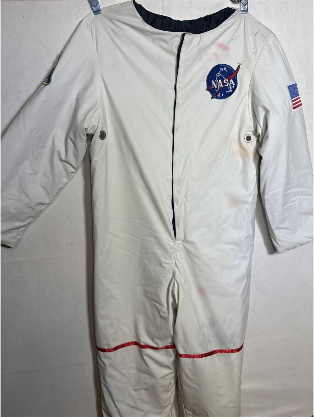 Kids Large NASA Astronaut Suit Costume Jumpsuit White Space Uniform Halloween